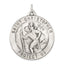 Sterling Silver St. Christopher Medal Pendant with Antiqued Finish