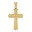 10K Yellow Gold Solid Cross Pendant with Polished Finish 35mm Elegant Design