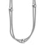 SS RH-plated Polished 2-strand Bead w/2.25in ext. Necklace
