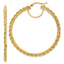 14k Polished and D/C Rope 2.95mm Hoop Earrings