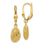 14K Gold Polished Diamond-cut Satin Puff Dangle Leverback Earrings