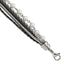 Stainless Steel Polished Leather with Simulated Pearls with ext Bracelet for Women
