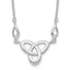 Sterling Silver Rhodium-plated Polished Celtic Knot 16 inch Necklace with 1.5 inch extension