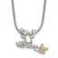Sterling Silver Frog Necklace with 12K Gold Accents Gift Ready