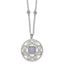 Stainless Steel Polished Synthetic Purple Calcedony w/2in ext Necklace