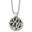 Black Enamel & Diamond Necklace in Titanium (1/20 ct.)