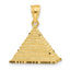 14K Gold Pyramid Charm with Open Back Design Solid and Elegant