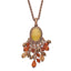 1928 Jewelry Copper-tone Oval Fram Mother of Pearl Multicolor Faceted Acrylic Beads Cluster Adjustable 16 inch Necklace with 3 inch extension
