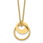 14K Polished Fancy Double Circle w/ 2in Ext .Necklace