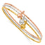 Sterling Silver/Gold-tone/Rose-tone w/Puffed Heart Bangle Set