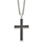 Sophia Jewelers Stainless Steel Cross Necklace with Black Inlay Engravable & Gift Ready