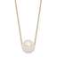 10k 10-11mm White Round Freshwater Cultured Pearl 17 inch Rope Necklace