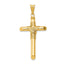14K Gold Polished Cross Pendant with 3D Center Wrap Design