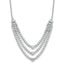 14k White Gold 2 3/4 carat Lab Grown Diamond VS/SI+ G+ 18 inch Triple Layer Necklace