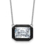 Cheryl M Sterling Silver Rhodium-plated Polished Black Enamel and Emerald-cut CZ Necklace