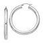 Sterling Silver Rhodium-plated 5mm Round Hoop Earrings