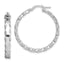 Sterling Silver 925 Hoop Earrings with Rhodium-Plated Scalloped Edge, Polished Finish