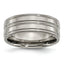 Grooved Wedding Band in Titanium, 8mm