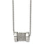 Stainless Steel Brushed and Polished Wire Barrel 24in Necklace
