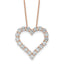 14k Rose Gold 3 carat Lab Grown Diamond VS/SI+ G+ Complete 18 inch Heart Pendant Necklace
