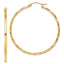 10K 1.5x40mm Diamond Cut Hoop Earrings