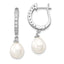Cheryl M Sterling Silver Rhodium-plated Freshwater Cultured Pearl and Brilliant-cut CZ Dangle Earrings