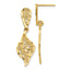 14K Gold Polished Diamond-Cut Filigree Swirl Dangle Earrings for Women