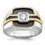14k Two-tone Mens Polished and Satin Ring Mounting, Mounting Only