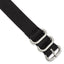 Military Ballistic Nylon Watch Band in Black, 22mm