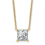 14k 3 carat Lab Grown Diamond VS+ F+ Princess Complete Four Prong 18 inch Pendant Necklace
