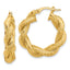14K Polished and Textured Twisted Hoop Earrings