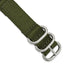 Olive Ballistic Nylon Watch Band in Stainless Steel, 24mm