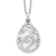 Sentimental Expressions Sterling Silver Rhodium-plated White Agate CZ Dew of Heaven 18in Necklace