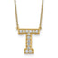 14k 1/3 carat Lab Grown Diamond VS+ F+ Complete Letter T 18 inch Initial Necklace