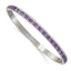 Stainless Steel Polished Purple Cubic Zirconia 5mm Hinged Bangle Bracelet for Women