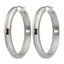 Stainless Steel Polished Oval Hoop Earrings for Women