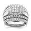 CZ Square-Cut Three-Piece Engagement Ring Set in Sterling Silver
