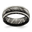Titanium Wedding Band with Polished Finish and Ridged Edge