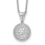 Sterling Silver CZ Pendant Necklace with Rhodium Polish Unisex 18 Inch