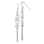 Sterling Silver Polished & D/C Circle & Multi-strand Chain Dangle Earrings