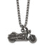 Motorcycle Pendant Necklace in Stainless Steel