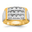 14k Two-tone Mens Polished and Satin Cluster Ring Mounting, Mounting Only