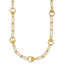 14K Polished and Dia-cut. Circle Station Paperclip Necklace