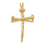 14K Gold Nail Cross Charm with Polished Finish Solid & Elegant