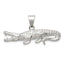 Sterling Silver 925 Crocodile Pendant with Polished Textured Finish