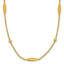 14K Polished Oval Disk Station w/2in ext. Necklace