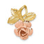 14K Two-Tone Rose Gold Chain Slide Pendant with Polished & Brushed Finish