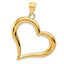 14K Gold Polished Heart Pendant with Solid Cast Design Elegant and Timeless