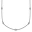 14k White Gold Complete 1/5 carat Bezel-set Diamond and Cable Chain 13-Station 16 inch Necklace