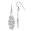 Sterling Silver Rhodium-Plated Flower Dangle Earrings with Polished Finish